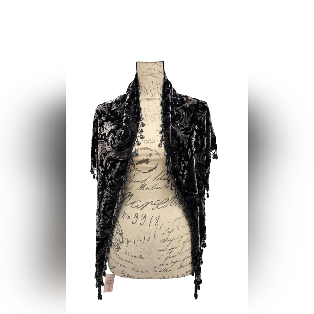 Bellissima Black Beaded Shawl — NWT (New With Tags)